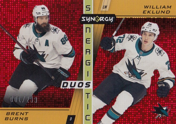 insert karta BURNS/EKLUND 21-22 Synergy Synergistic Duos Stars and Rookies Red /299